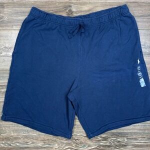 Polo Ralph Lauren Mens Size 4XLT Sweat Shorts Navy Blue Big & Tall Pony Logo